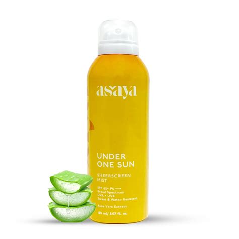 Asaya SPF 65+ Sunscreen Spray with Aloe Vera extract | Broad Spectrum ...