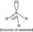 The bond angle in water molecule is less than in ammonia molecule, due ...
