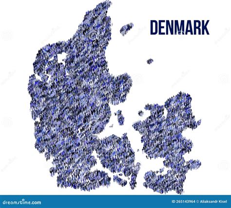 Denmark People Icon Map. Stylized Vector Silhouette Of Denmark. Population Growth And Aging ...