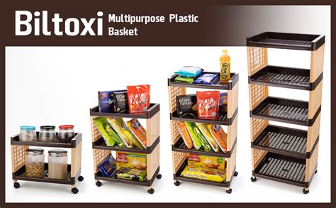 Biltoxi Plastic 5 Tier Multi-Purpose Storage Organizer Kitchen and ...