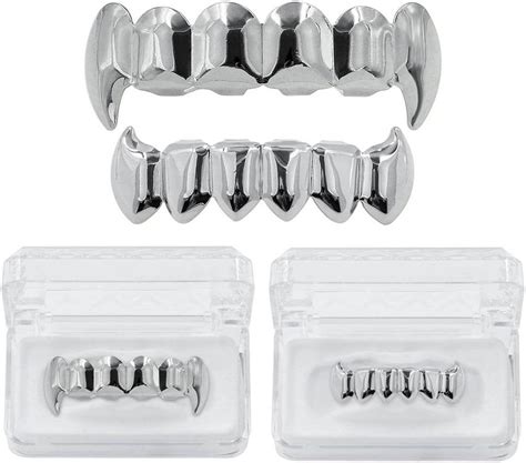 JINAO Vampire Teeth Fang Grillz 18K Gold Silver India | Ubuy