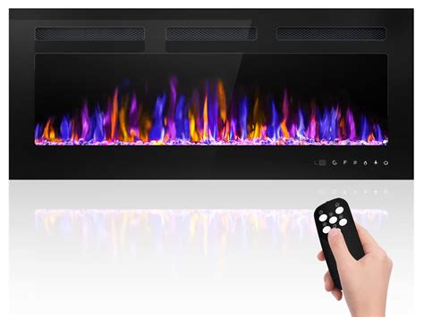 BETELNUT 40" Electric Fireplace Wall Mounted and Recessed with Remote ...