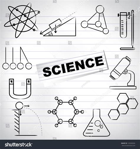 Science Background, Science Drawing Line On School Paper Stock Vector ...