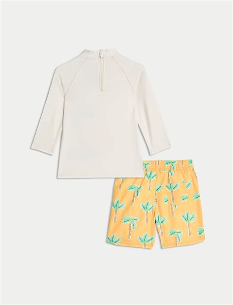 Buy 2pc Palm Print Swim Set (2-8 Yrs) at Marks & Spencer