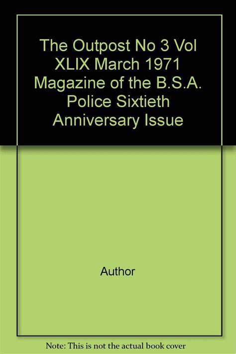 Amazon.in: Buy The Outpost No 3 Vol XLIX March 1971 Magazine of the B.S ...
