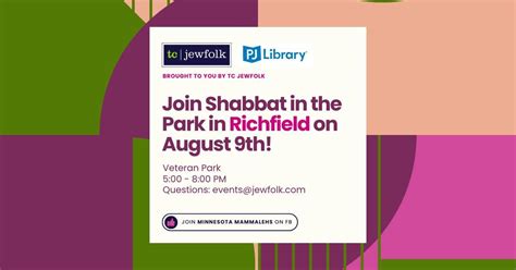 Shabbat In the Park - Richfield, Richfield Veterans Park, Minneapolis ...