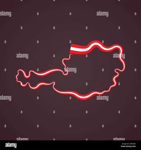 Outline map of Austria marked with flag ribbon Stock Vector Image & Art - Alamy