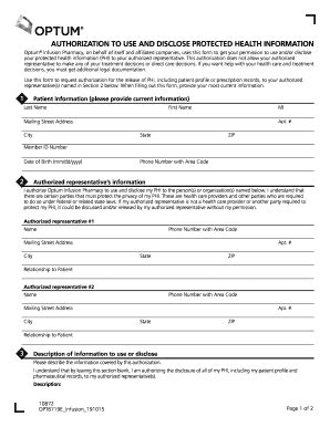 Fillable Online Authorization To Use And Disclose Protected Health ...