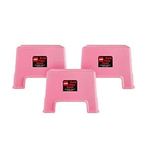 Cello Plastic BathTime Stool, Standard, Pink, Set of 3 : Amazon.in ...