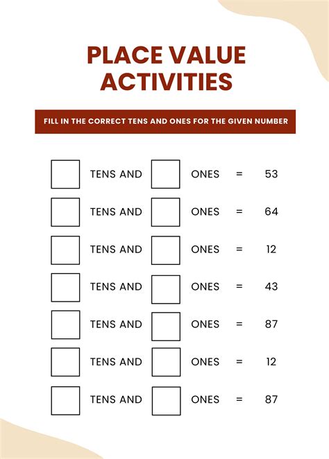 Image result for Place Value Chart Activity