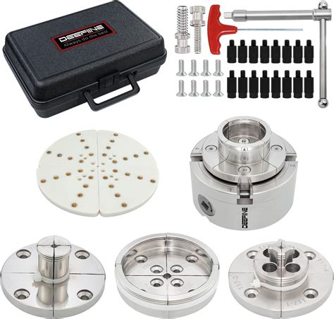 DEEFIINE 4 Inch Wood Lathe Chuck Set 1" X 8 tpi Thread, Nickel Plated ...