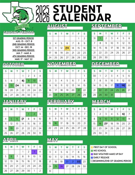 Lake Dallas ISD School Calendar 25-26 [PDF] - EduCounty