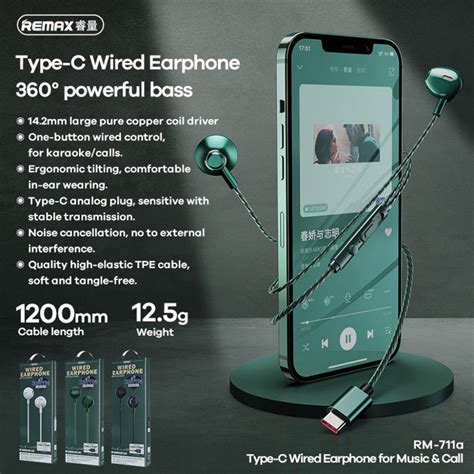 Slusalice REMAX RM-711a Type C sive - Mob-Shop