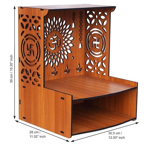 JaipurCrafts Premium OM Wooden Temple Beautiful MDF Wooden Temple/Pooja ...