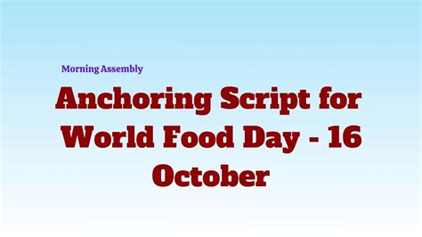 Image result for Anchoring Script for Morning Assembly