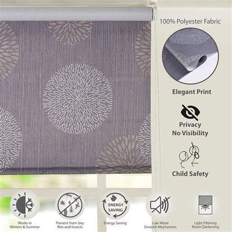 Buy DECO WINDOW Grey Printed Roller Blind - 46x84" from Deco Window at ...