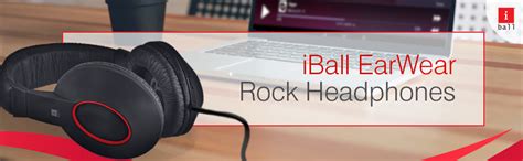 iBall Earware Rock Wired Over The Ear Headphone with Mic (Black & Grey ...