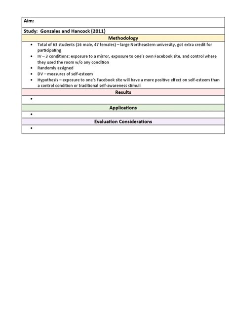 Image result for Summary Sheet Example Study