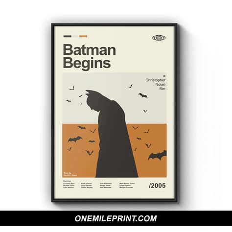 Mid Century Batman Begins Movie Poster
