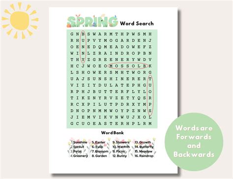 Image result for Spring Word Search Pages Printable