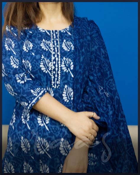 New printed Salwar Suit Dupatte for indigo lovers in blockprint- RAAS ...