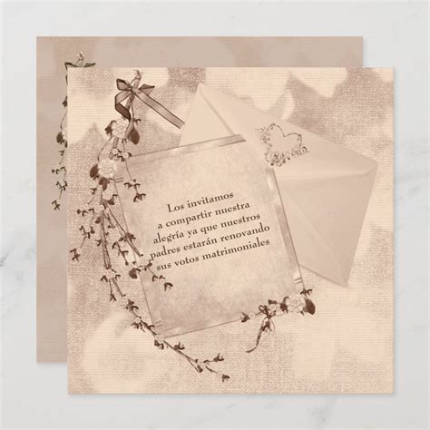 Spanish Text Wedding Vow Renewal invite | Zazzle