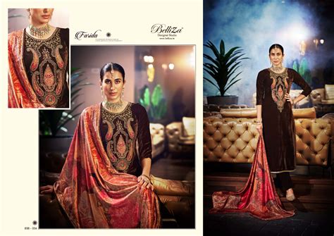 Belliza Designer Studio Farida Velvet With Exclusive Embroidery ...
