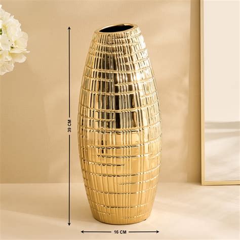 Buy Stellar Celestial Orel Porcelain Ribbed Vase from Home Centre at ...