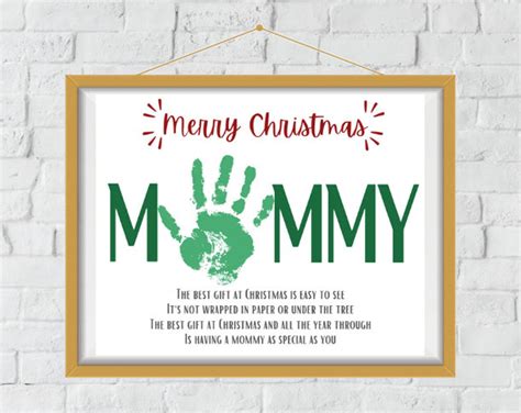 Printable Handprint Art Merry Christmas Mommy Instant Digital Download ...