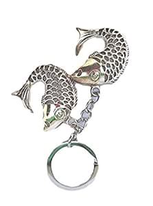 Star Planet Stylish Fish Keychain Silver Metel Keyring : Amazon.in: Fashion