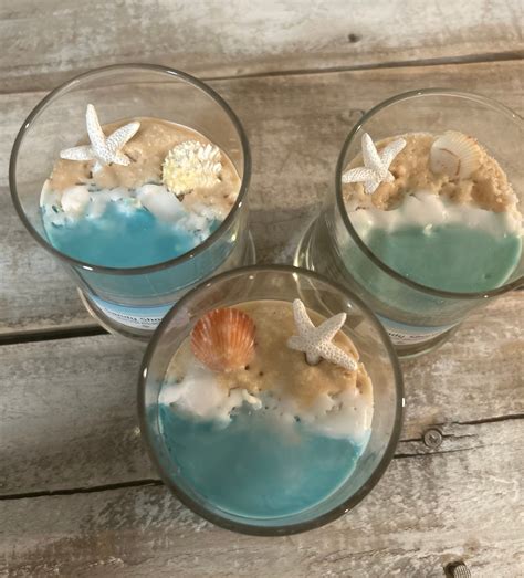 Personalized Label Beach Candle,real Seashell Candle Favor, Coastal ...