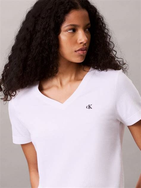 Calvin Klein Archive Logo V-Neck T-Shirt, Brilliant White