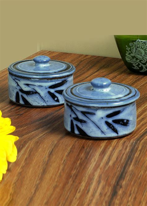 Get Studio Pottery Light Blue Trinket Box From Pondicherry at ₹ 1318 ...
