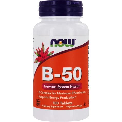 Витамин NOW FOODS В-50 Комплекс, 100 таблеток. Купить Витамины на ...