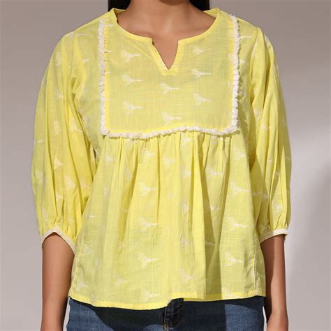 Embroidered Top- Birds of Paradise Lime – Desi Drama Queen
