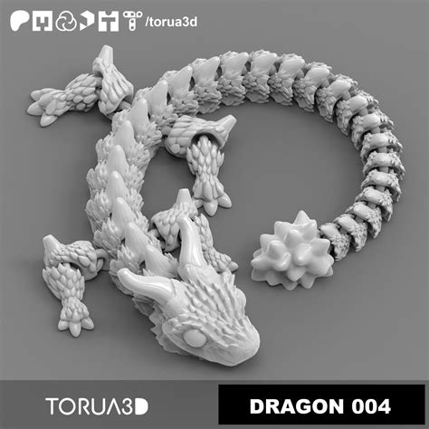 Articulated Dragon 004 - Print in place - No supports - 3mf - STL - 3D ...
