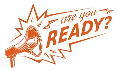 Are You Ready Sign With Megaphone Stock Illustration - Download Image ...