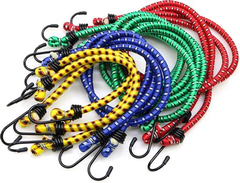 16 Pcs Mini Bungee Cords, 10 Inch Elastic Bungee Straps with 1.2 Inch ...