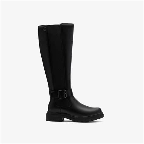 Womens Orinoco 3 Tall Black Leather Knee High Boots | Clarks