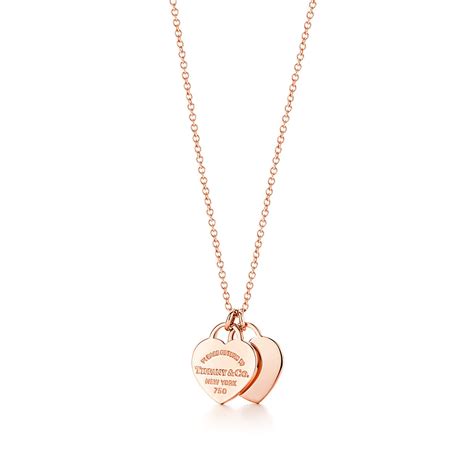 Return to Tiffany™ Double Heart Tag Pendant in Rose Gold, Mini ...