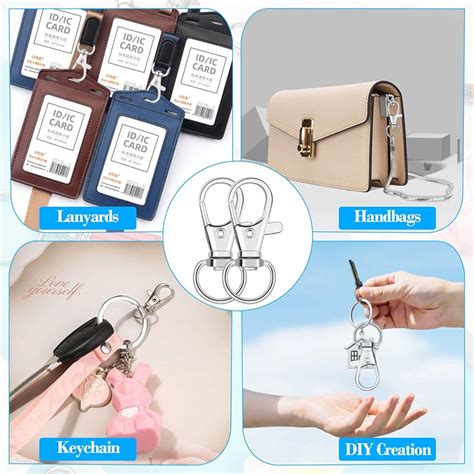 DIY Crafts 50-Pack Swivel Snap Hook Clips - Small Lobster Claw Clasps ...