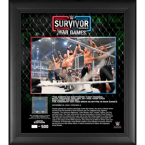 Men's WarGames Match WWE Framed 15" x 17" 2023 Survivor Series Collage ...