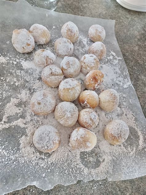 Air fried powdered sugar donut holes