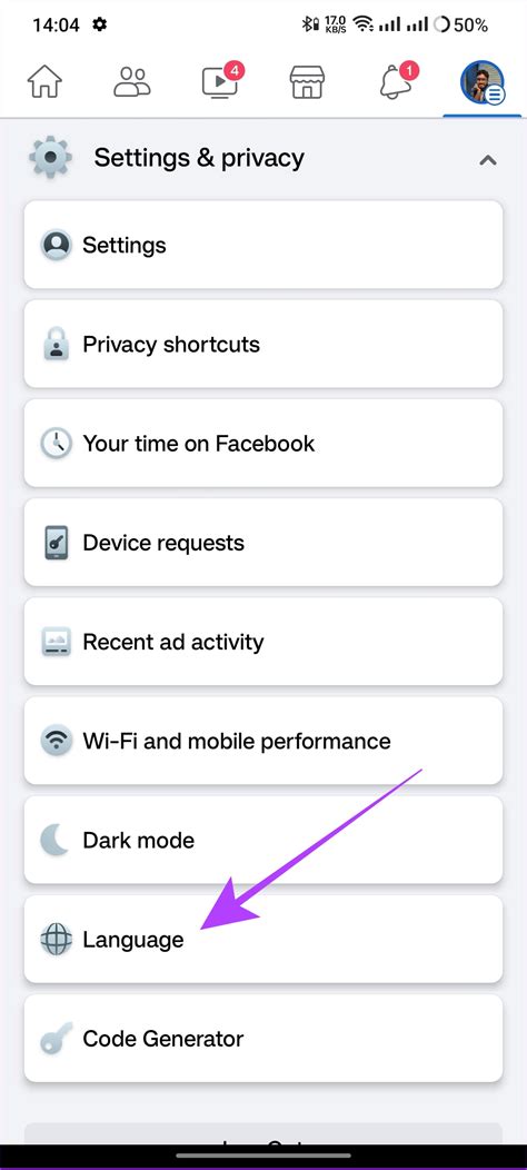 Facebook Language Region Setting 的图像结果