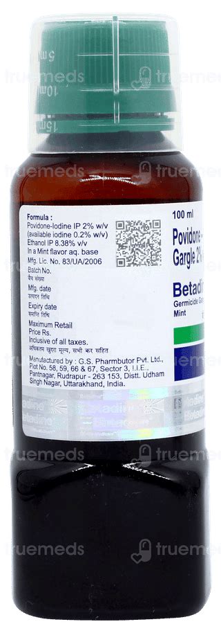 Betadine 2% Gargle Mint: Uses, Side Effects, Price & Substitutes