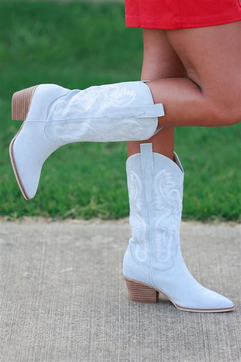 Light Dusty Blue Western Boot – Three Sisters Boutique