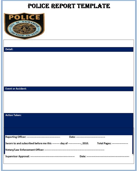 Blank Police Report Template - Ablebionics