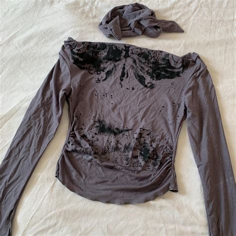 emo grey and black butterfly tie-dyed... - Depop