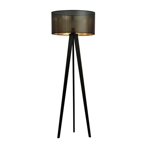 Skive black and gold 3-legged floor lamp with robust metal tube 1x E27 ...