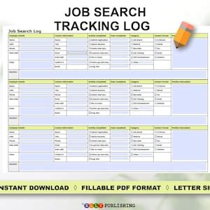 Image result for Job Search Tracking Log